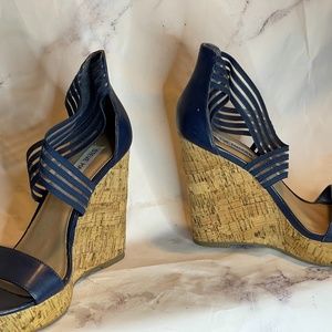 Navy Steve Madden Wedges